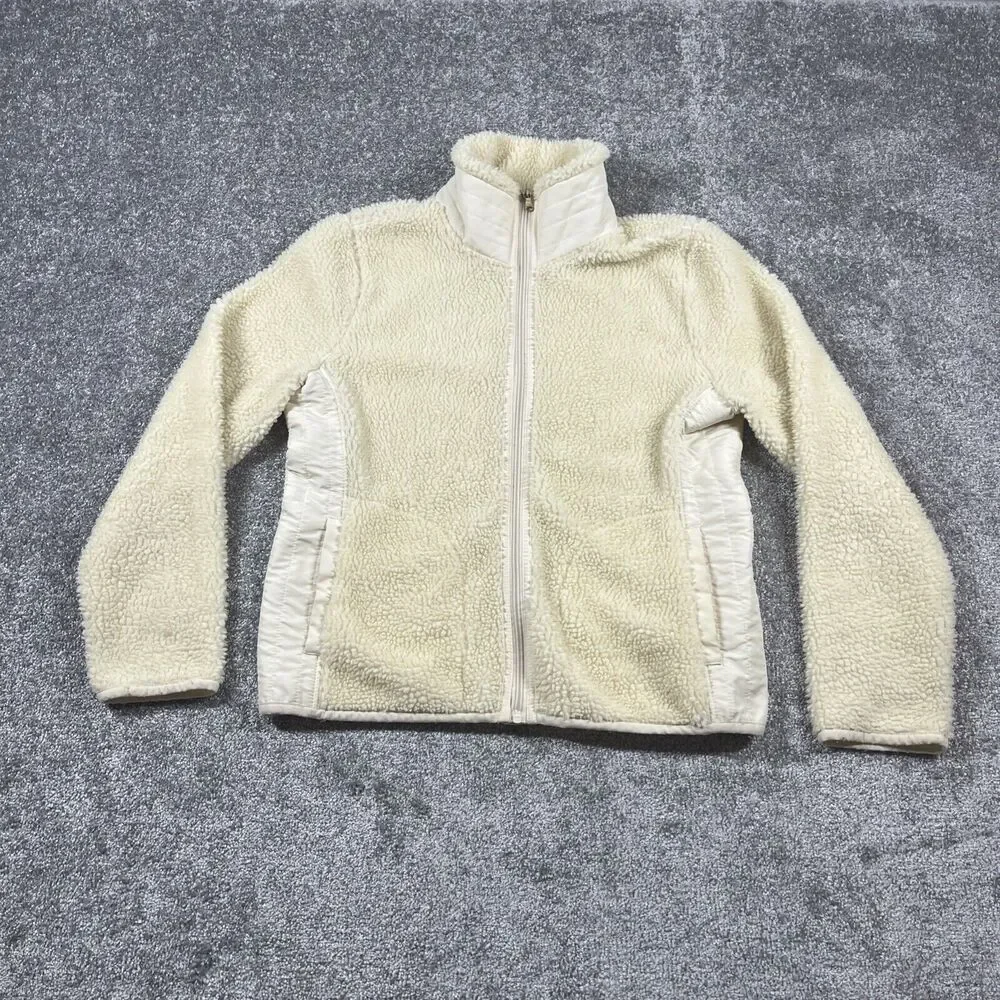 Lauren Ralph Lauren Active Jacket Womens Medium Teddy Zip Up Ivory *Description*